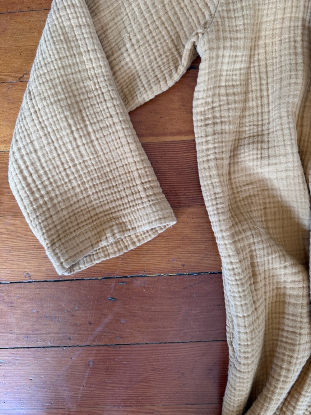 Parachute Cloud Cotton Robe // Mustard Open-Front Women’s // Medium // no tie - Picture 4 of 5